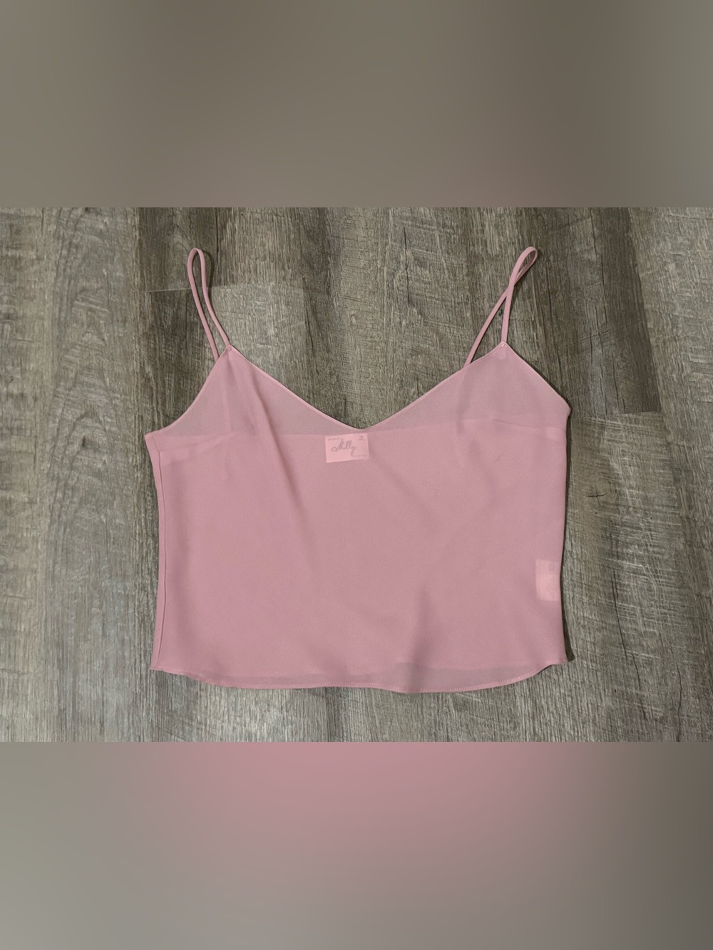 Milly of New York Women’s 10 Dusty Pink Sheer Silk Spaghetti Strap Camisole